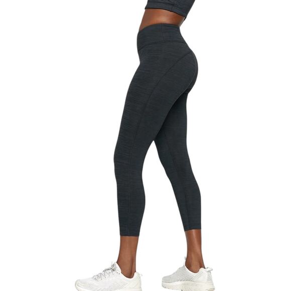 Outdoor Voices TechSweat Flex Crop Leggings Size S Space Black Activewear Gym - Picture 1 of 9